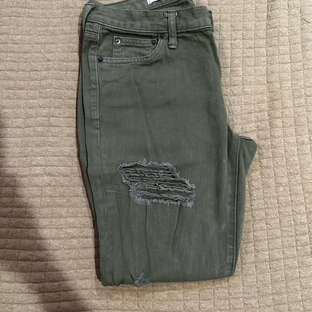 Olive Distressed women's Jeans
